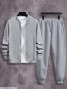 2 Pcs Mens Fleece Plain Zipper Track Suit